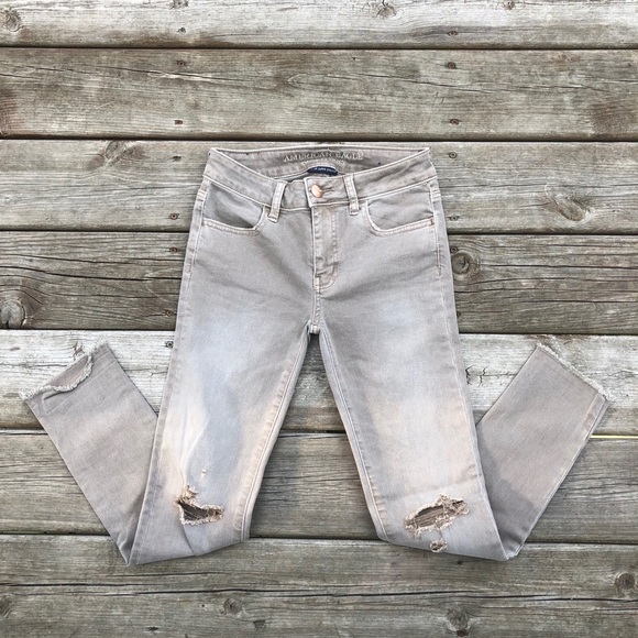 AEO distressed denim jegging crop raw hem NWT - Picture 3 of 6